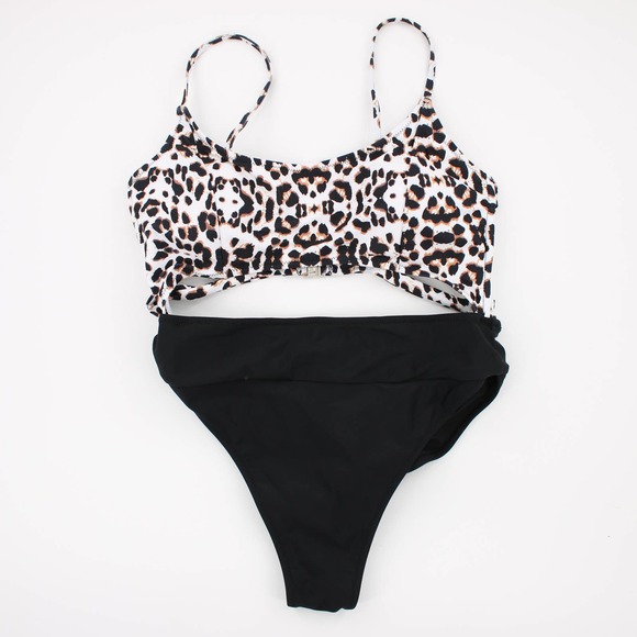 NWOT Leopard Black Monokini Sz XL - Picture 1 of 7